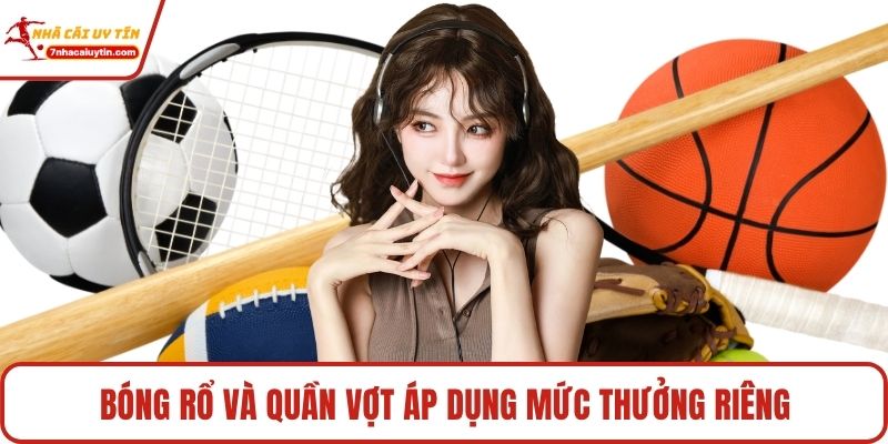 Bóng rổ và quần vợt áp dụng mức thưởng riêng