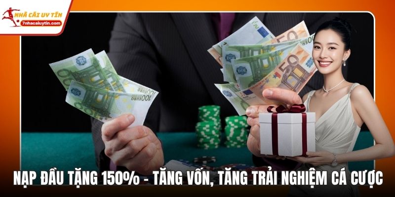 Nạp Đầu Tặng 150% – Tăng Vốn, Tăng Trải Nghiệm Cá Cược 2 Nạp Đầu Tặng 150%